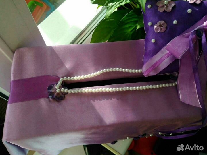 Свадебная коробка для денег, подушечка для колец