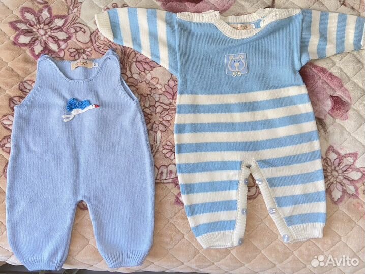 Вещи детские 62-76 рост, пеленки 8 шт всё коробкой