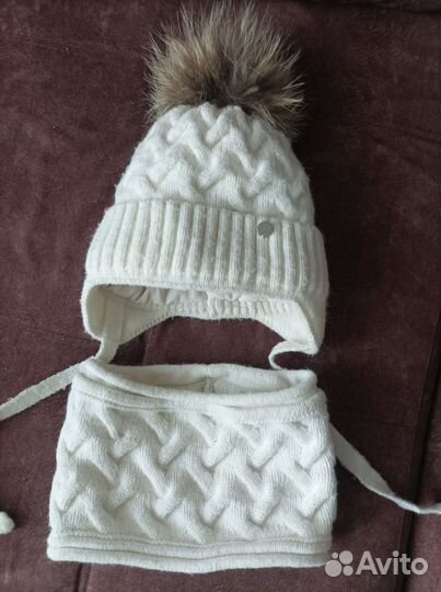 Зимняя шапка и снуд 52-54