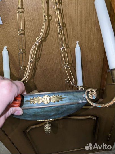 Антикварная люстра свечная в стиле ампир