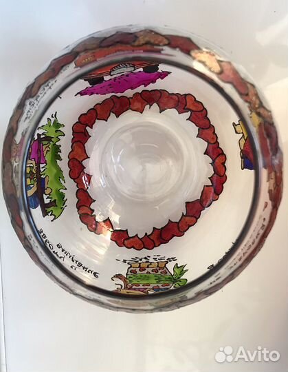 Конфетница/подсвечник ручная витражная роспись