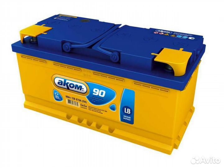 Акб akom lb 6ст-90 90ah 870a - обратная 353x175x17