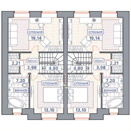 Таунхаус 104,6 м² на участке 3 сот.