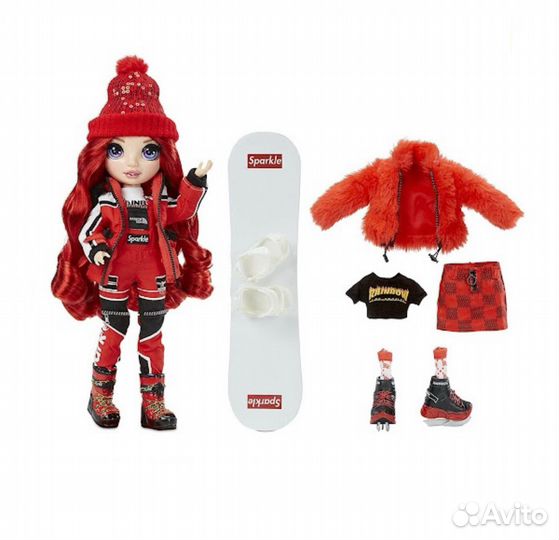 Новая в кукла rainbow high ruby anderson сноуборд