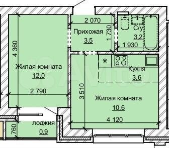 2-к. квартира, 33,8 м², 1/10 эт.