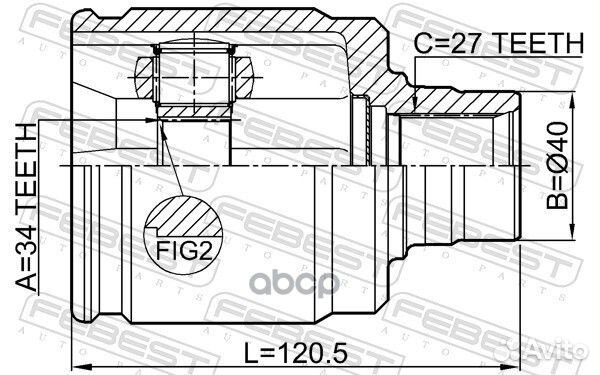 Шрус внутренний R 34x40x27 honda accord CL9 200