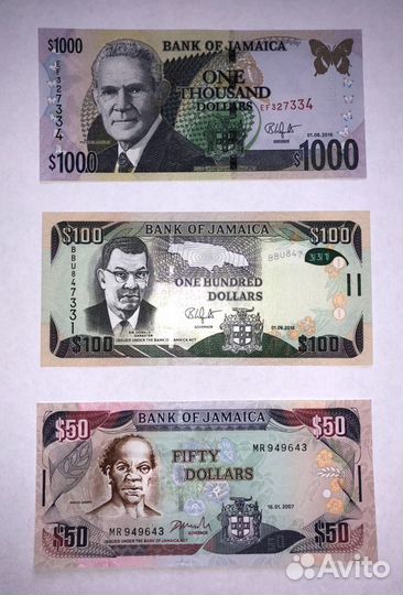 Банкноты Ямайка Тринидат Куба Доминикана Коста Рик