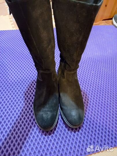 Сапоги натральная замша, мех овчина