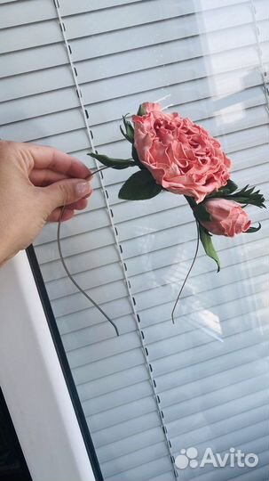 Ободок обруч с цветами