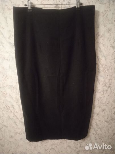 Юбка черная замша р 50-52