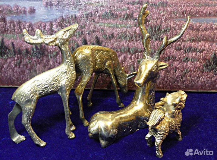 Дракон.Лунма.Лось.Лошадь.Статуэтка.Латунь.Декор