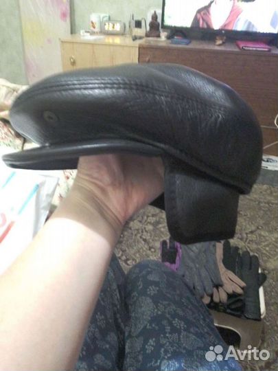 Кепка мужская кожаная