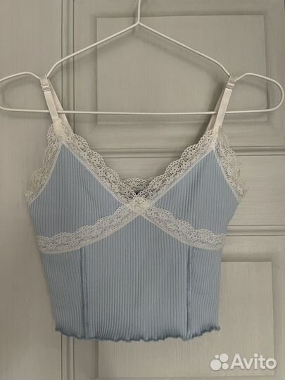 Топ в бельевом стиле женский hm (небесно-голубой)