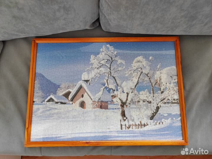 Картина пазл под стеклом Зимний домик