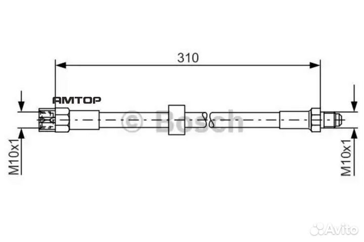 Bosch 1987476128 Шланг тормозной перед/зад прав/ле