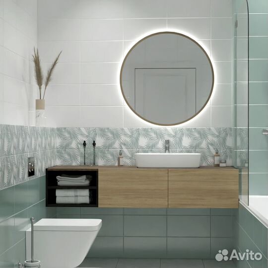 Плитка настенная Нефрит-Керамика Эклат 20x40 см 1.2 м² матовая цвет зеленый