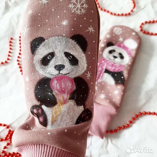 Варежки с ручной росписью