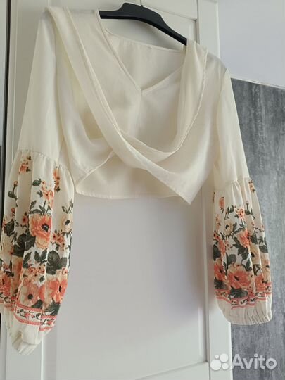 Блузка крестьянка с маками