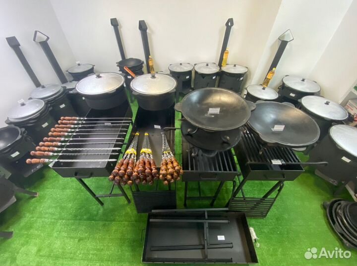 Казан 10 литров +печь с дверцей Grand Fire Premium