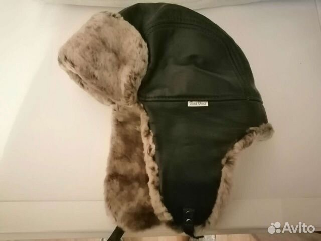 Кожаная Мужская шапка новая р 56-57