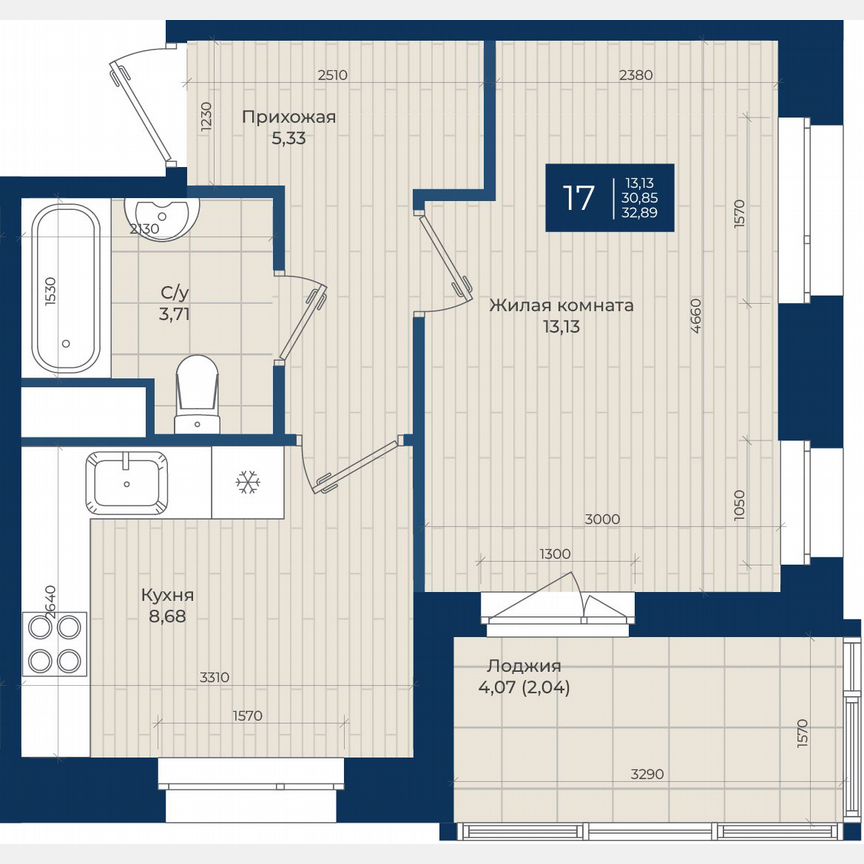 1-к. квартира, 32,9 м², 6/12 эт.