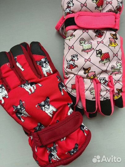 Детские перчатки непромокаемые на 6-8 лет