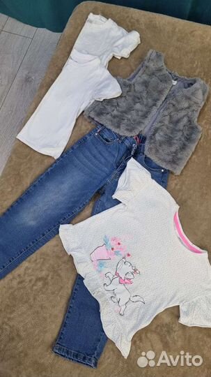 Много вещей и обуви пакетом для девочки 122-128см