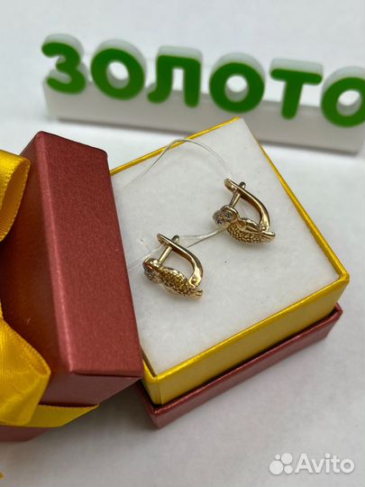 Золотые серьги 585/1.69гр. арт.87695 Л101Б