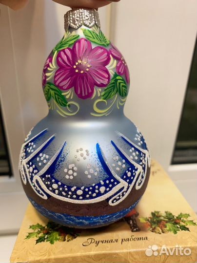 Елочные игрушки Винтажный шар. Матрёшка Дашенька