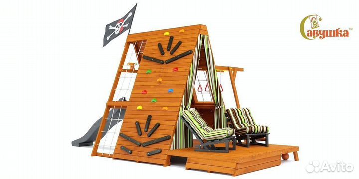 Детский игровой домик Савушка База 5 с креслами