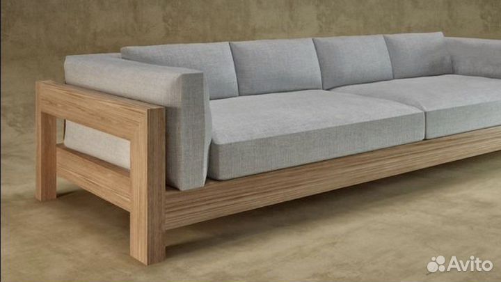 Диван из массива дерева ручной работы