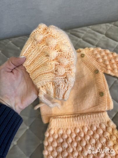 Комплект ручной работы для новорождённого 3 мес