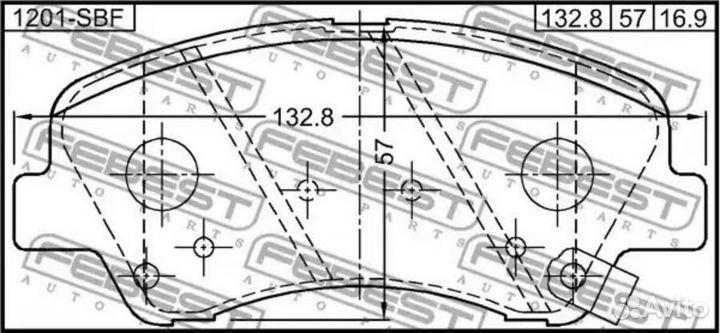 Febest 1201SBF колодки тормозные передние комплект