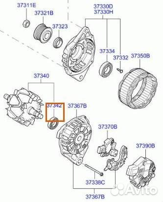 Подшипник генератора задний Солярис Рио 3 Solaris