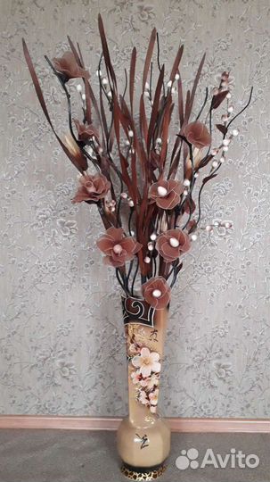 Ваза напольная с цветами