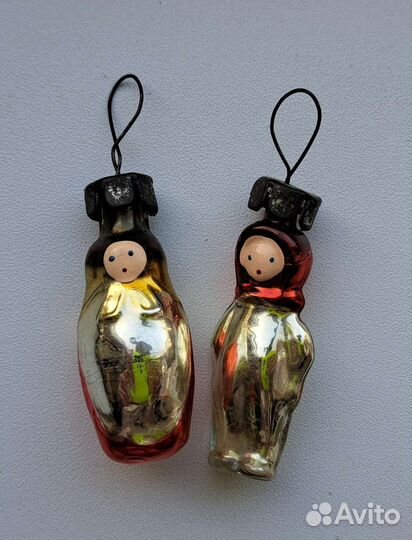 Ёлочные игрушки СССР. Парашют, корзинки, малютки