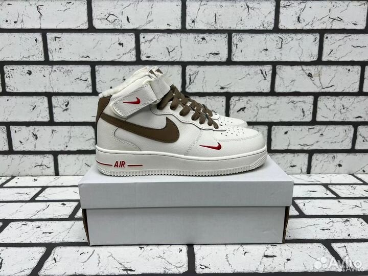 Кроссовки Nike Air Force 1 07 mid зимние на меху