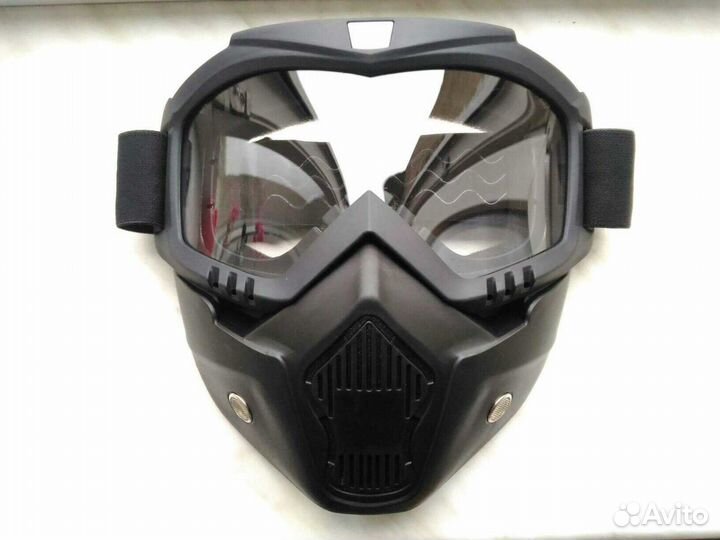 Маска с очками для ski мото шлема
