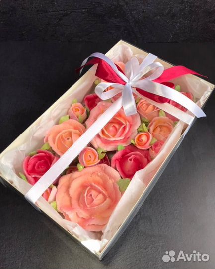 Зефирный букет в коробке