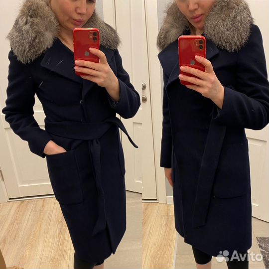 Пальто осень с мехом