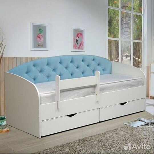 Кровать основание ламели детская лдсп велюр