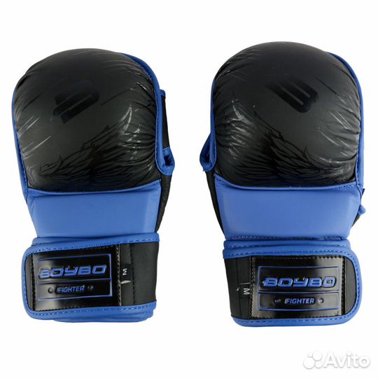 Перчатки мма BoyBo Wings черно-синии (р. M)