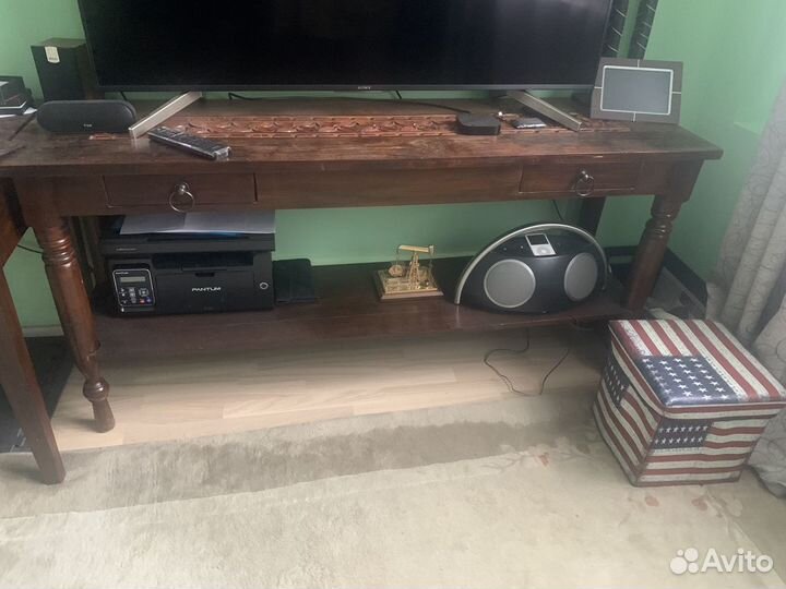 Консольный стол,из дерева Тик,массив,резьба