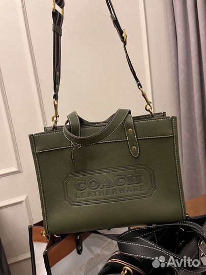 Сумка coach шоппер кожа натуральная