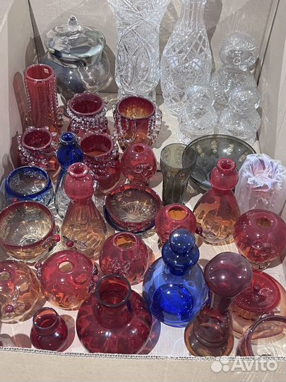 Вазы СССР цветное стекло винтаж,оптом,скидки