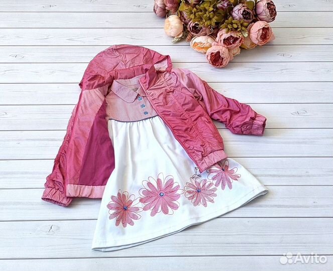 Детская одежда, ветровка и платье