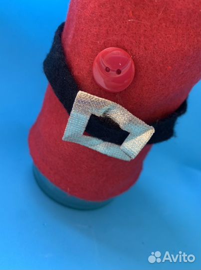 Костюм для бутылки новогодний, одежда Деда Мороза