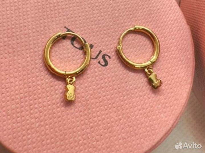 Серьги конго Tous вермель