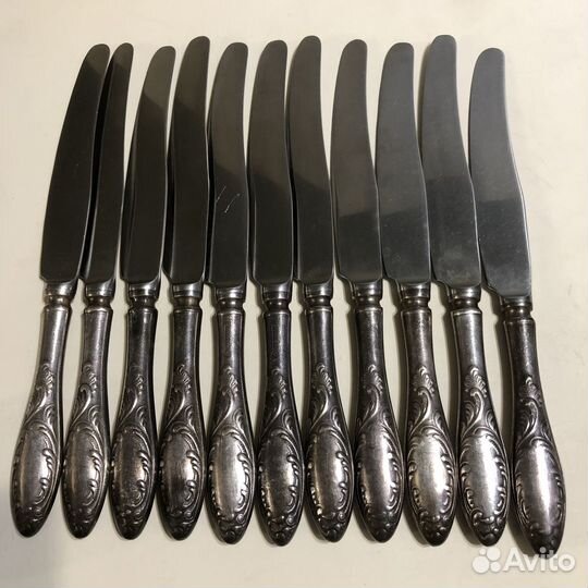 Десертные ножи Пламя мельхиор