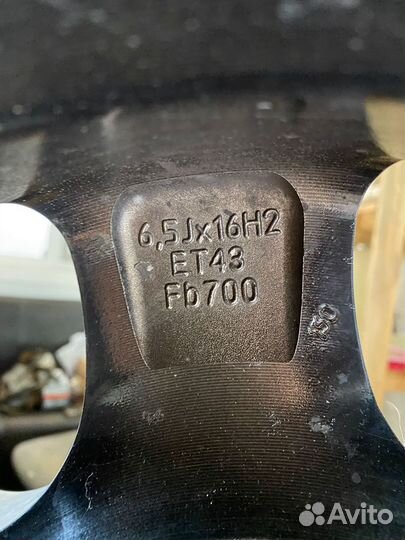 Диск литой 6,5Jx16H2 ET43 FB700